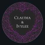 Purple and Black Heart Gothic Wedding Stickers<br><div class="desc">Dit is een mooi en mooi staaltje. They are designed in a collection of several items so your whole wedding can be coordinated with the same style!</div>
