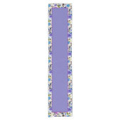 Purple and blue floral medium table runner korte tafelloper (Voorkant)