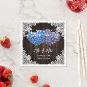 Purple and Blue Floral Mr. and Mrs. Wedding Servet (Insitu)