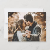 Purple and Blue Floral Photo Wedding Save The Date (Achterkant)