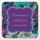 Purple and Blue Flower Smash Custom Text Kartonnen Onderzetters (Voorkant)