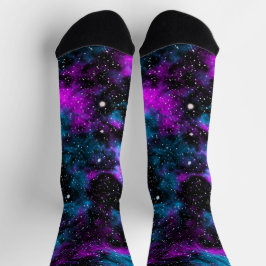 Purple and Blue Galaxy Sokken