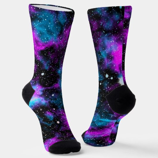 Purple and Blue Galaxy Sokken (Gebogen)