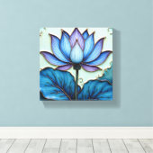 Purple and Blue Lotus Canvas Afdruk (Insitu (Houten vloer))
