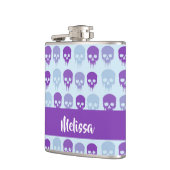 Purple and blue melting skulls pattern heupfles (Links)
