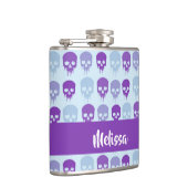 Purple and blue melting skulls pattern heupfles (Rechts)
