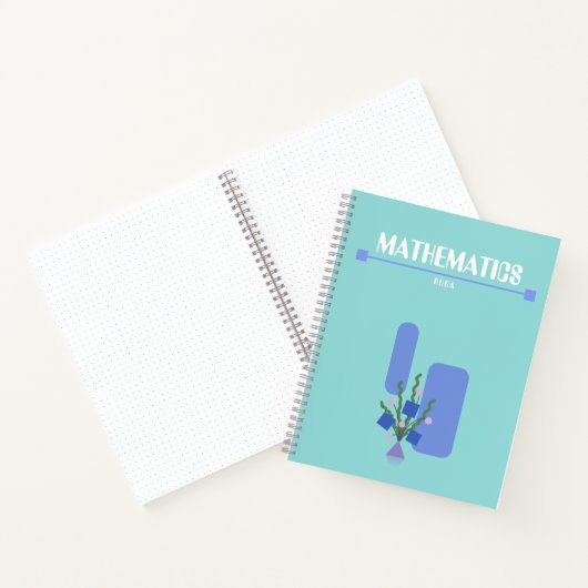 Purple and blue Notebook with geometric flowers Notitieboek (Binnen)