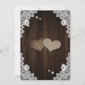 Purple and Blue Rustic Floral Lace Wood Wedding Kaart (Achterkant)