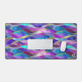 Purple and Blue Stained Glass Mosaic pattern Bureaumat (Keyboard & Muis)