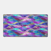 Purple and Blue Stained Glass Mosaic pattern Bureaumat (Voorkant)
