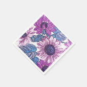 Purple and Blue Vintage Flower Art Servet (Hoek)