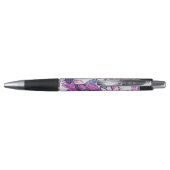 Purple and Blue Vintage Flower Pattern Pen (Achterkant)