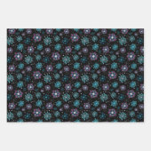 Purple and Blue Winter Snowflakes Pattern Inpakpapier Vel (Voorkant 3)