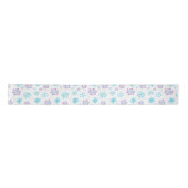 Purple and Blue Winter Snowflakes Pattern Satijnen Lint (Voorkant)