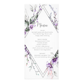 Purple and Blush Diamond Frame Wedding | Menu