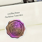 Purple and Copper Peacock Wax Look Seal Ronde Sticker