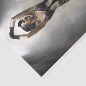 Purple and Cream Dancer in Spotlight Decouapage Tissuepapier (Detail)