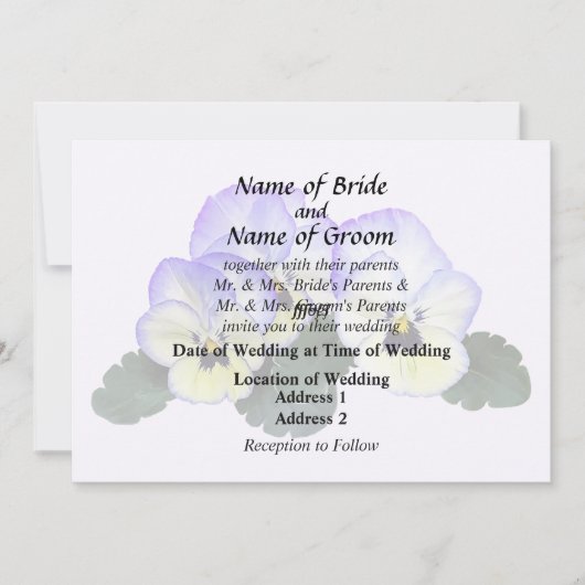 Purple and Cream Pansies Kaart (Voorkant)