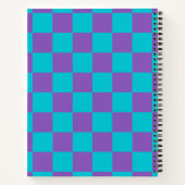 Purple and Cyan Checkerboard Notitieboek (Achterkant)