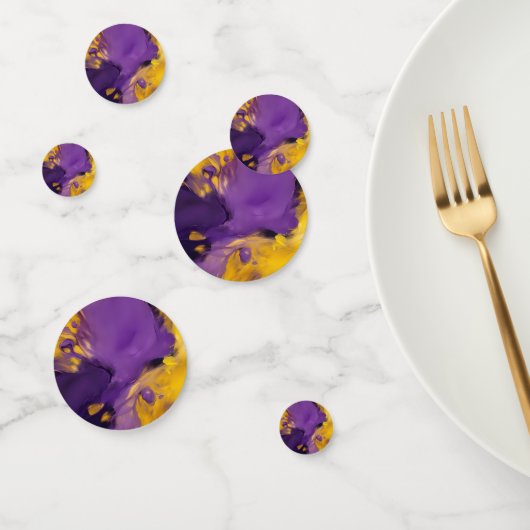 Purple and Gold Abstract Confetti (Groep)