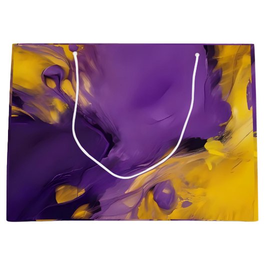 Purple and Gold Abstract Groot Cadeauzakje (Voorkant)