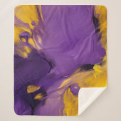 Purple and Gold Abstract Sherpa Deken (Voorkant)