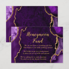 Purple and Gold Agate Honeymoon Fund Informatiekaartje