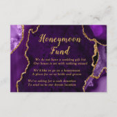 Purple and Gold Agate Honeymoon Fund Informatiekaartje (Voorkant)