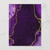 Purple and Gold Agate Wedding Details Informatiekaartje (Achterkant)