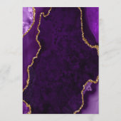 Purple and Gold Agate Wedding Menu (Achterkant)