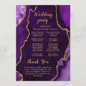 Purple and Gold Agate Wedding Program Programmakaart (Achterkant)