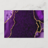 Purple and Gold Agate Wedding Reception Informatiekaartje (Achterkant)