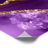Purple and Gold Agate Wedding Seating Chart Poster (Hoek)