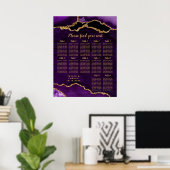 Purple and Gold Agate Wedding Seating Chart Poster (Thuiskantoor)