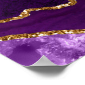 Purple and Gold Agate Wedding Seating Chart Poster (Hoek)