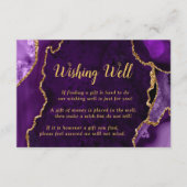 Purple and Gold Agate Wedding Wishing Well Informatiekaartje (Voorkant)
