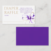 Purple and Gold Bow Diaper Raffle Ticket Informatiekaartje (Voorkant / Achterkant)