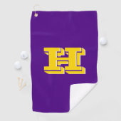 Purple and Gold College Colors Golf Towel Golfhanddoek (Insitu)