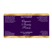 Purple and Gold Cosmetics Dropper Bottle Label (Voorkant)