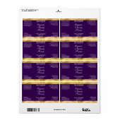 Purple and Gold Cosmetics Dropper Bottle Label (Full Sheet)
