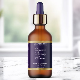 Purple and Gold Cosmetics Dropper Bottle Label