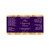 Purple and Gold Cosmetics Dropper Bottle Label (Voorkant)