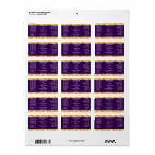 Purple and Gold Cosmetics Dropper Bottle Label (Full Sheet)