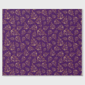Purple and Gold Elegant Christmas Trees Cadeaupapier (Vlak)