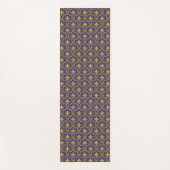 Purple and gold fleur-de-lys quatrefoil pattern yogamat (Voorkant)