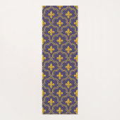 Purple and gold fleur-de-lys quatrefoil pattern yogamat (Achterkant)