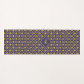 Purple and gold fleur-de-lys quatrefoil pattern yogamat (Voorkant (horizontaal))