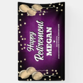 Purple and Gold Happy Retirement  Spandoek (Verticaal)