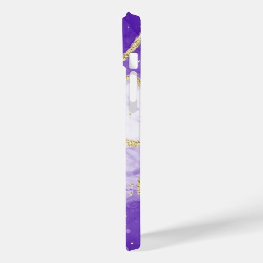 purple and gold marble glitter personalized Case-Mate iPhone case (Achterkant / Links)
