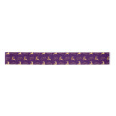 Purple and Gold Merry Christmas Word Art Satijnen Lint (Voorkant)